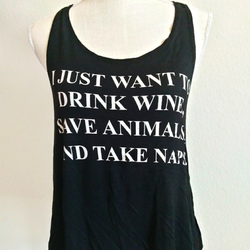 Drink wine, save animals razor back graphic tee